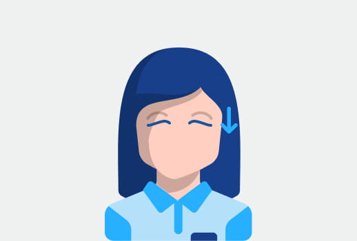 Patientin mit hängenden Augenlidern