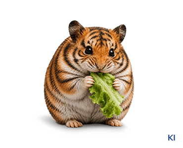 KI-generierte Abbildung eines entarteten Hamsters mit Tigerfell