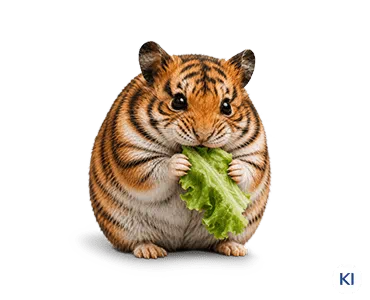 KI-generierte Abbildung eines entarteten Hamsters mit Tigerfell