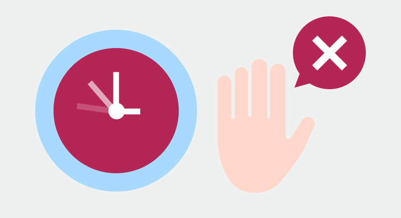 Uhr und Hand - symbolisch für Zeit für sich