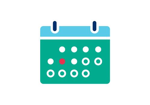 Kalender - symbolisch für feste Zeiten für Hausaufgaben und Lernen.